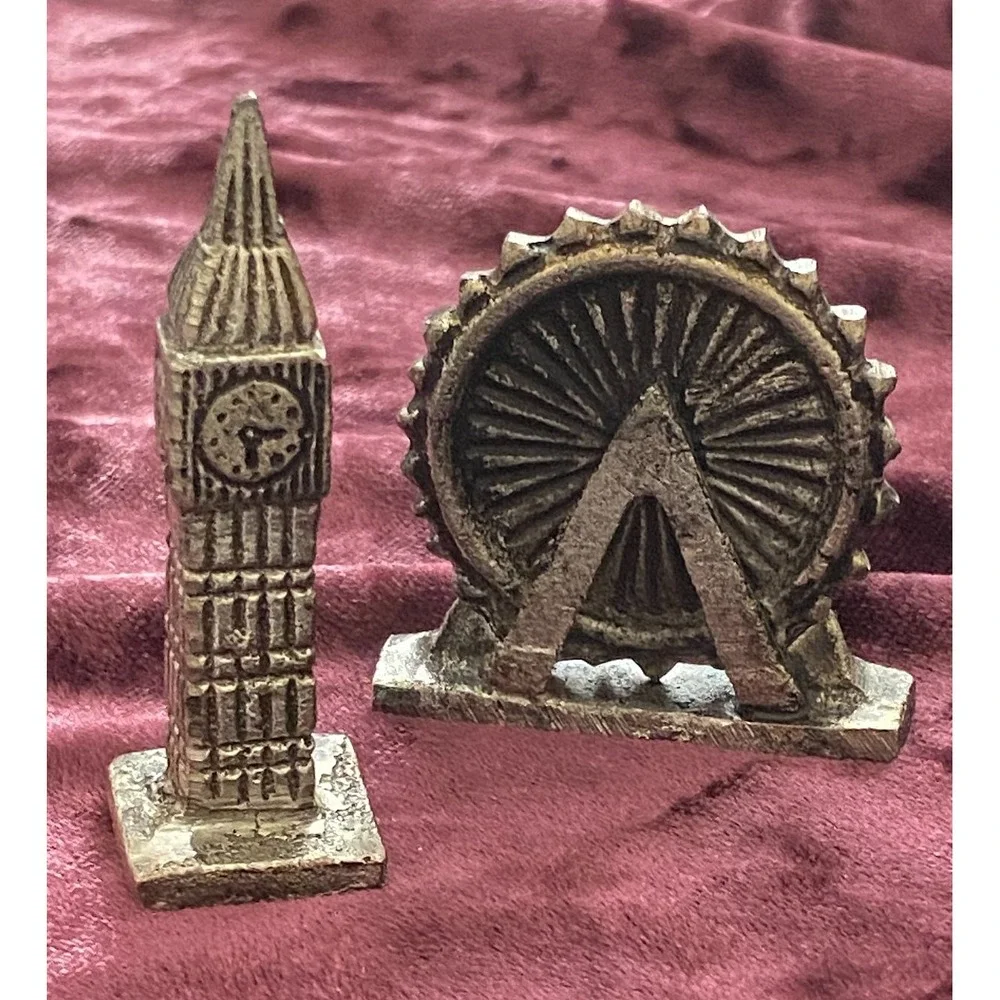 Pottery Barn ~ London City Set ~ Miniature Die Cast Metal Landmarks & Vehicle